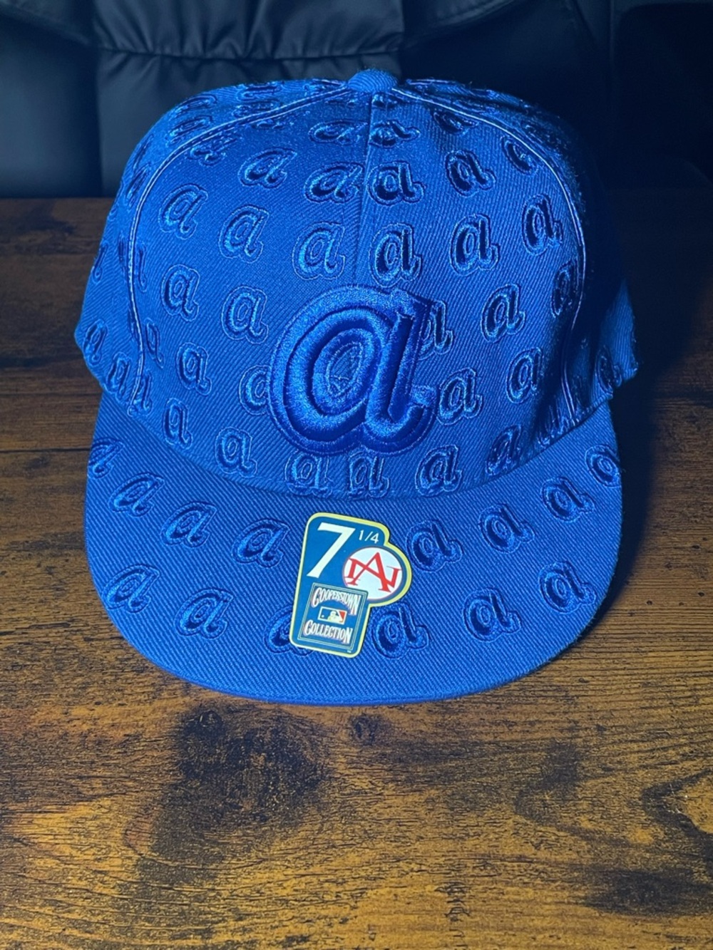 American‎ Needle Blue and White Embroidered Pattern Cap Atlanta